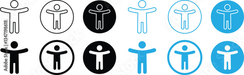 Accessibility icon set. Simple accessibility vector illustration. Universal access symbols isolated on transparent background. Blind disability people or visually impaired access the web buttons.