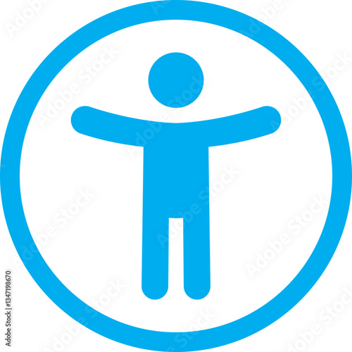 Accessibility icon. Simple accessibility vector illustration. Universal access symbol isolated on transparent background. Blind disability people or visually impaired access the web button.