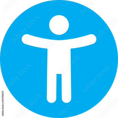 Accessibility icon. Simple accessibility vector illustration. Universal access symbol isolated on transparent background. Blind disability people or visually impaired access the web button.