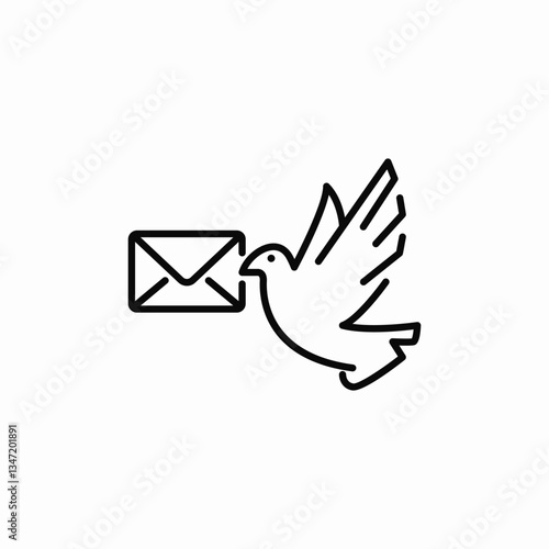 bird message icon sign vector