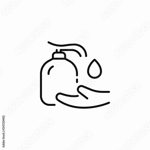 hand cleaning pump icon sign vector