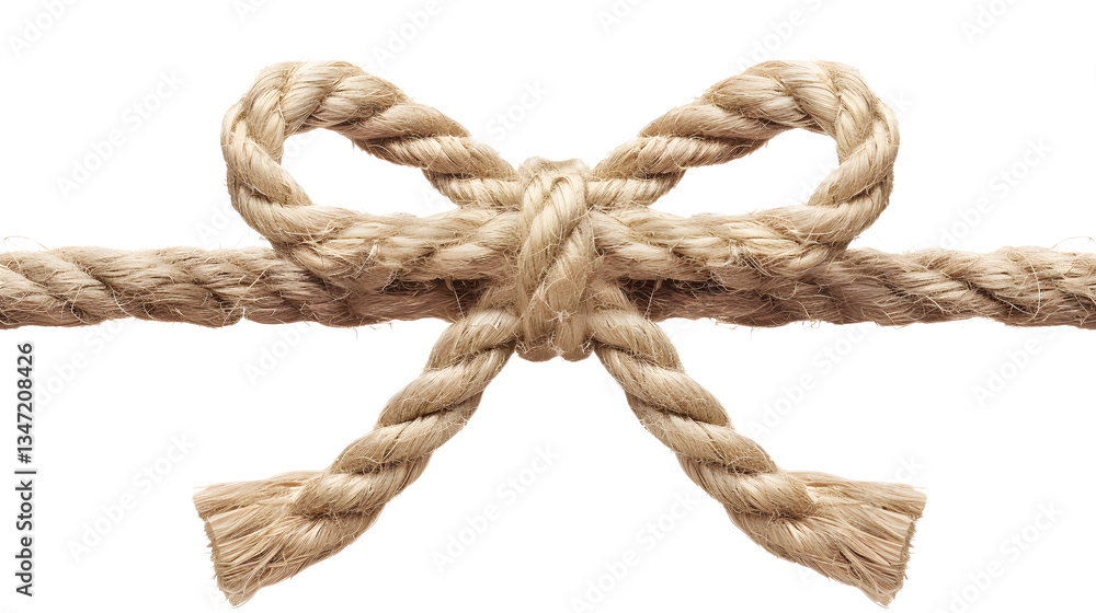 Obraz premium rope with a bow isolated on transparent background, detailed photo, png 