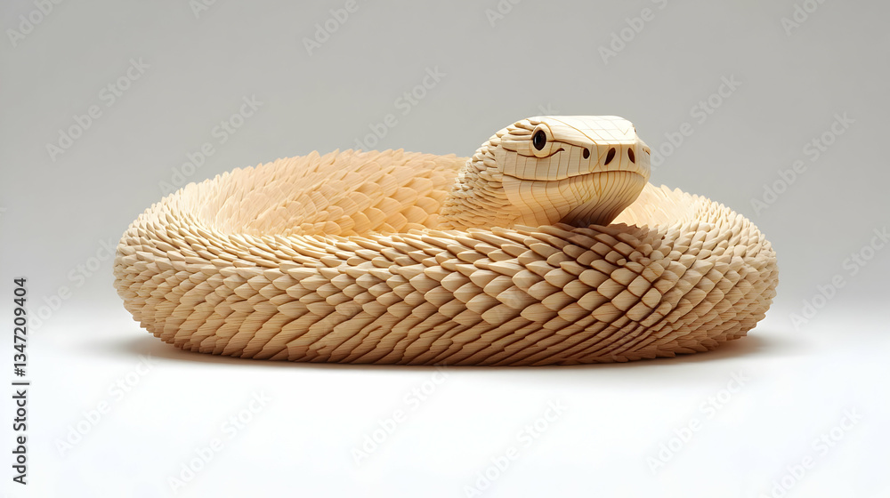 Fototapeta premium Carved Pale Beige Snake Sculpture