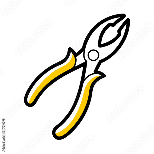 Yellow pliers icon 