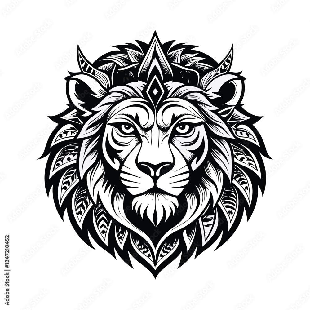 Fototapeta premium Lion head vector illustration