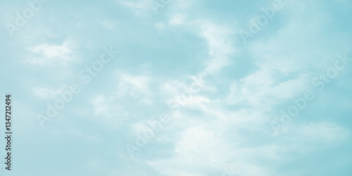 sunny sky blue light watercolor background. Aquarelle painting brush effect card paper textured canvas cloudy smoke space for text, entertaining card, template. aquamarine color graphics illustration