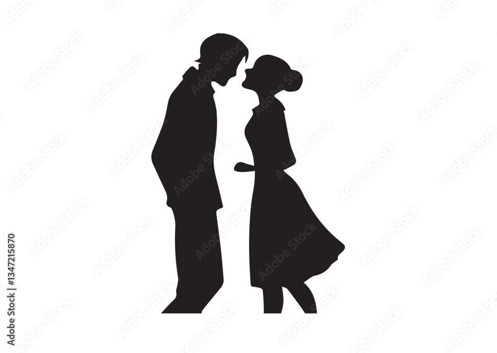 Man and woman couple lovers silhouette black color isolated on white background Vector illustration Man and woman couple lovers silhouette black color isolated on white background Vector illustration