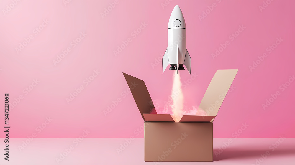 Rocket Flying Out of Open Box