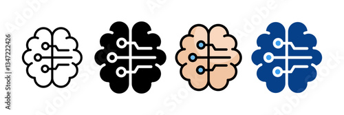 Brain  Icon Set Multiple Style Collection