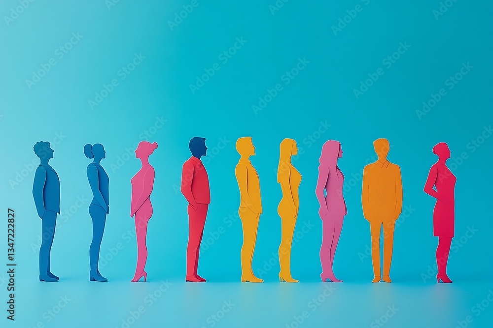 Fototapeta premium Diverse People Teamwork Side Profile Support