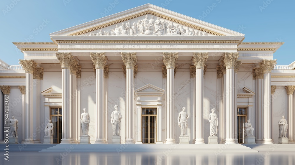 Obraz premium Iconic classical museum facade featuring intricate marble design and grand columns