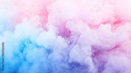 Playful candy gradient with soft cotton candy pink, baby blue and purple, swirling clouds, fantasy dreamy pastel background, sweet