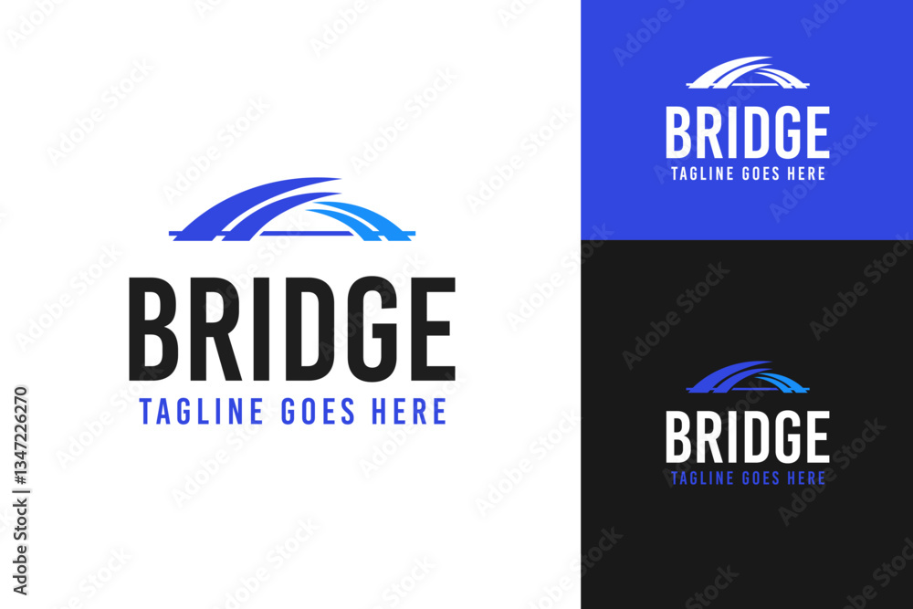 Fototapeta premium Bridge logo design template vector illustration idea
