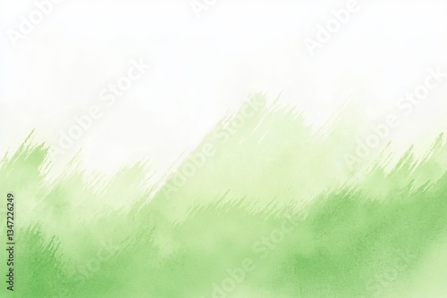 Light green watercolor background, soft and smooth gradient, white space at the top of the image, brushstrokes, delicate strokes, gentle curves, abstract shapes, blurred edges
