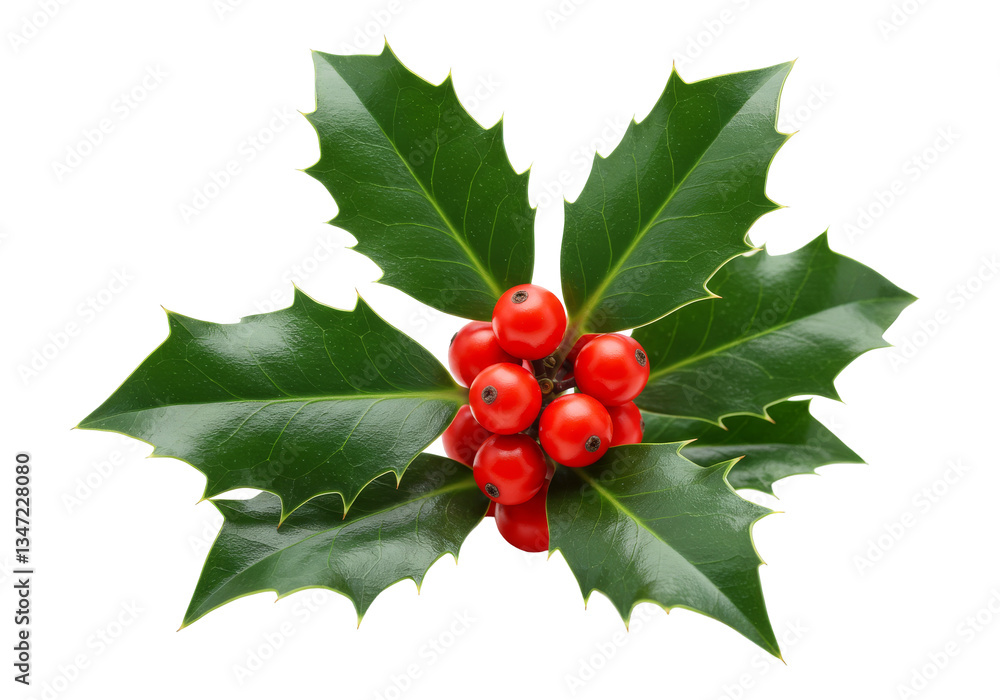 Holly Berries and Leaves on Transparent Background - Festive holly sprig, vibrant red berries, glossy green leaves, transparent background. Symbolizing: Christmas, winter, nature, celebration Holly Berries and Leaves on Transparent Background - Festive holly sprig, vibrant red berries, glossy green leaves, transparent background. Symbolizing: Christmas, winter, nature, celebration