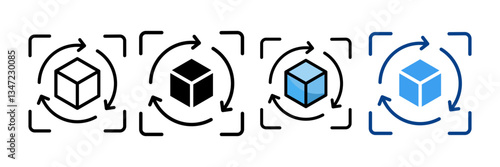 3D Modeling  Icon Set Multiple Style Collection