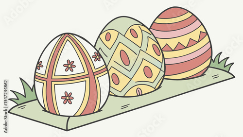 Easter eggs in a tray. colored eggs. Christian holiday