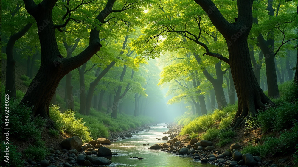Obraz premium sunlight in the forest
