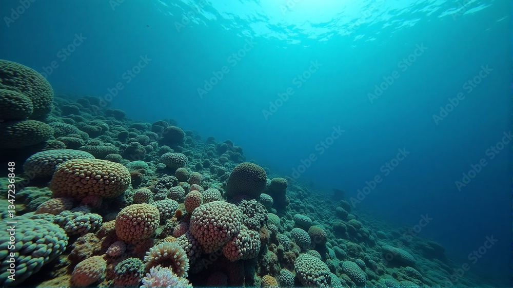 Fototapeta premium coral reef and diver