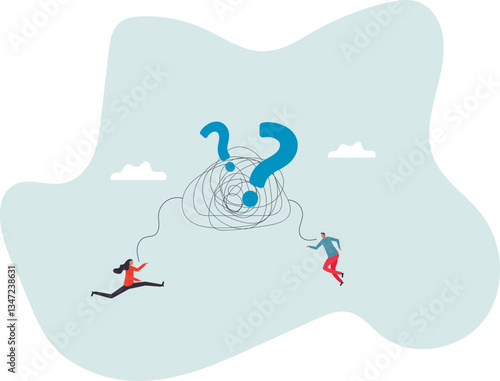 Communication problem, misunderstanding or confusion, mess or chaos communicate, conflict opinion,character for design