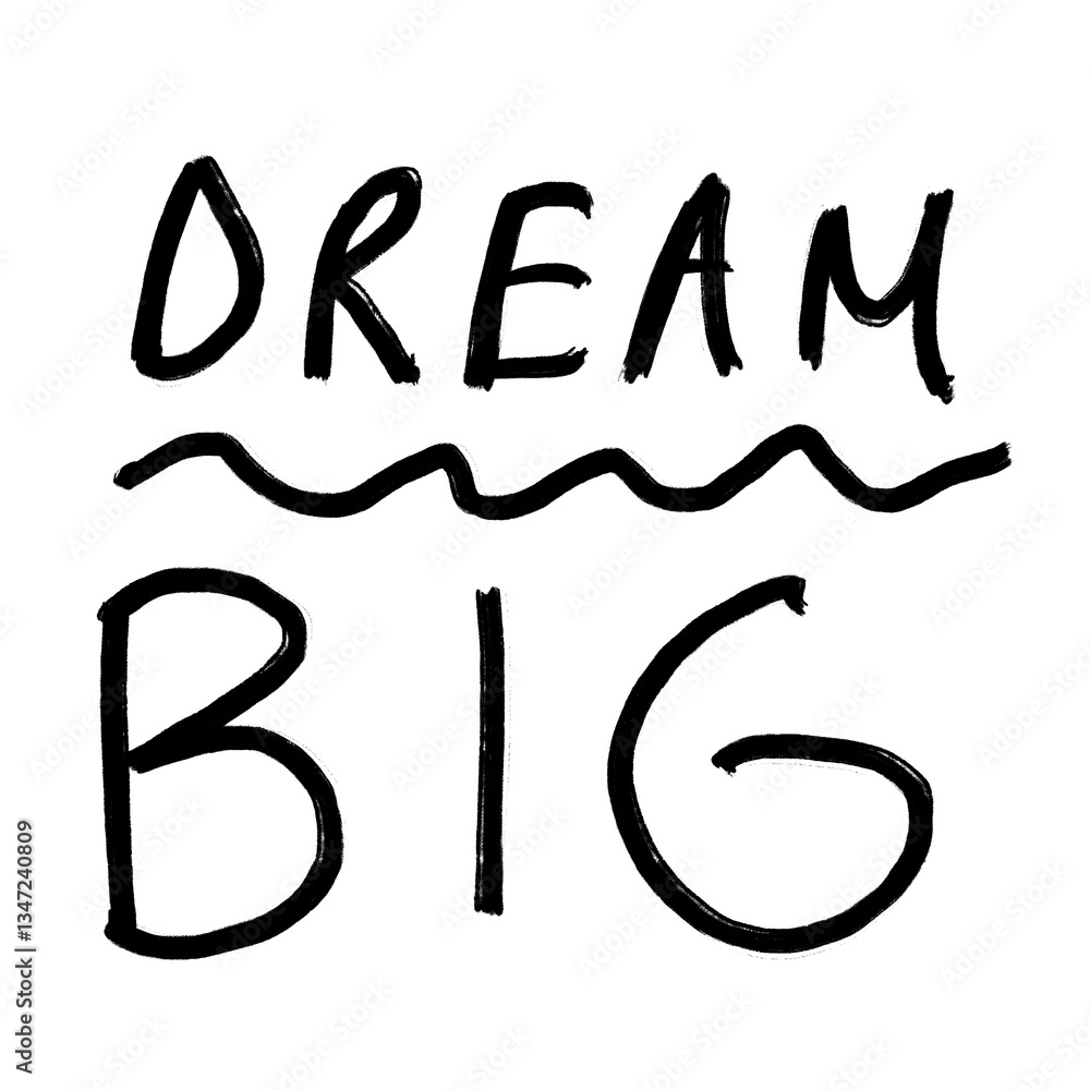 Obraz premium text reading dream big, on transparent background