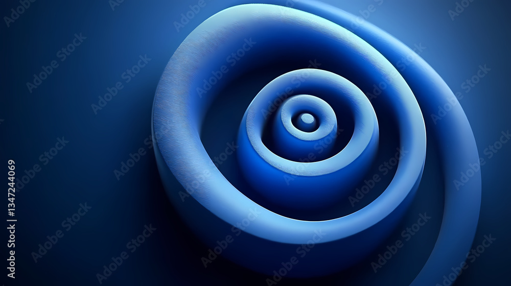 Blue Spiral Pattern with Gradient Rings