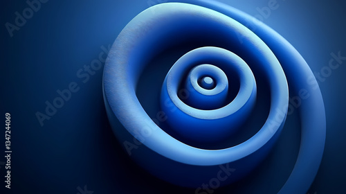 Obraz na płótnie Blue Spiral Pattern with Gradient Rings w salonie