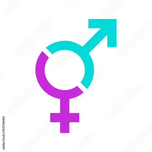 Gender Icons symbol purple and light green, Male and female symbols for your website design, logo, app, UI. Vector illustration, isolated on white background