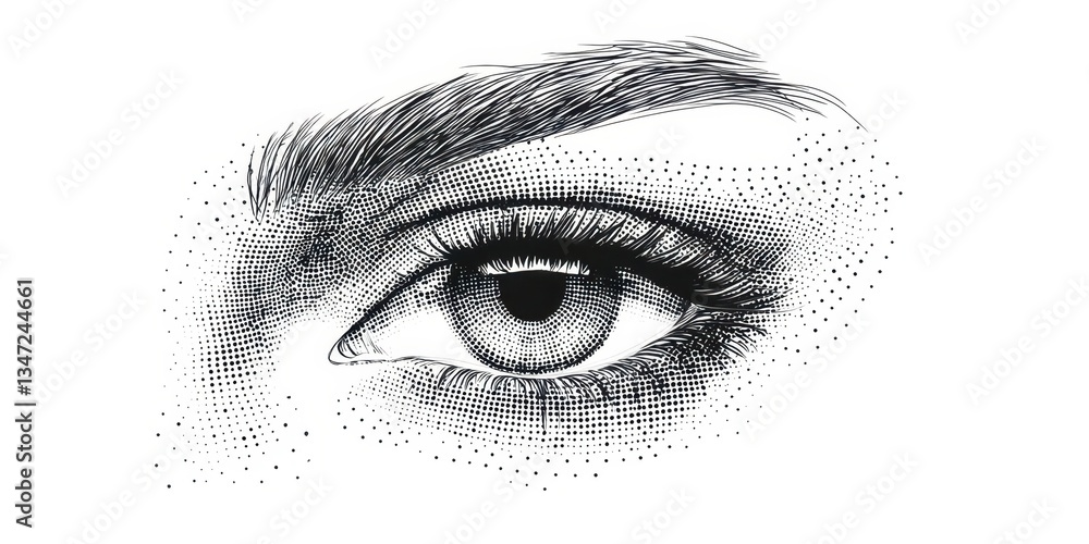 Obraz premium A close up of a woman's eye with a blurry background