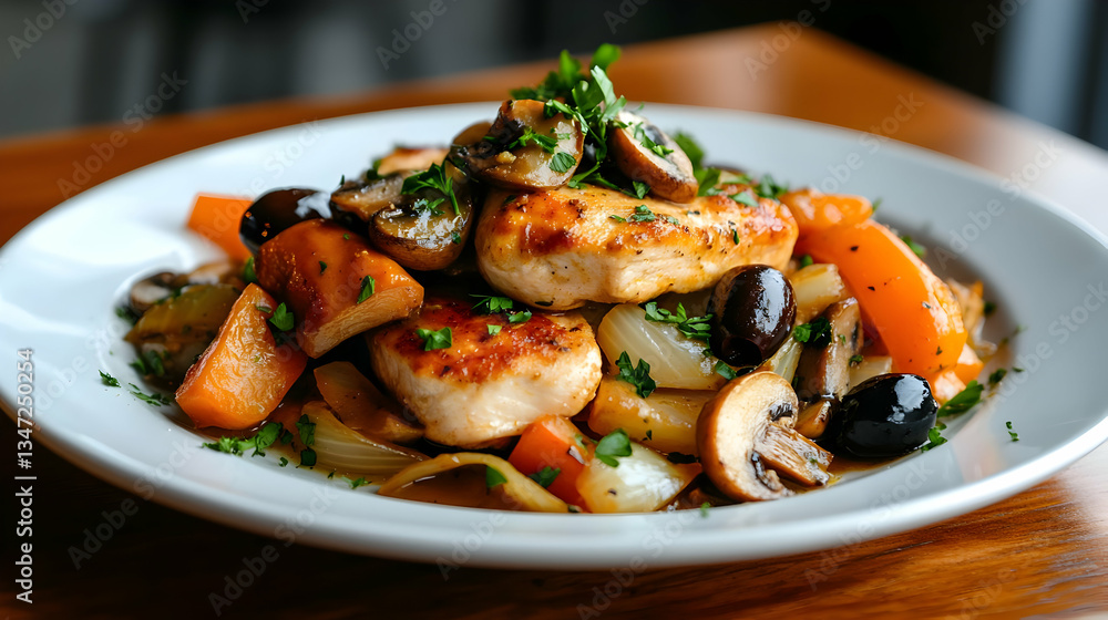 Roasted Chicken with Mushrooms and Vegetables Roasted Chicken with Mushrooms and Vegetables