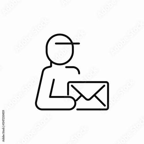 mail delivery woker icon sign vector