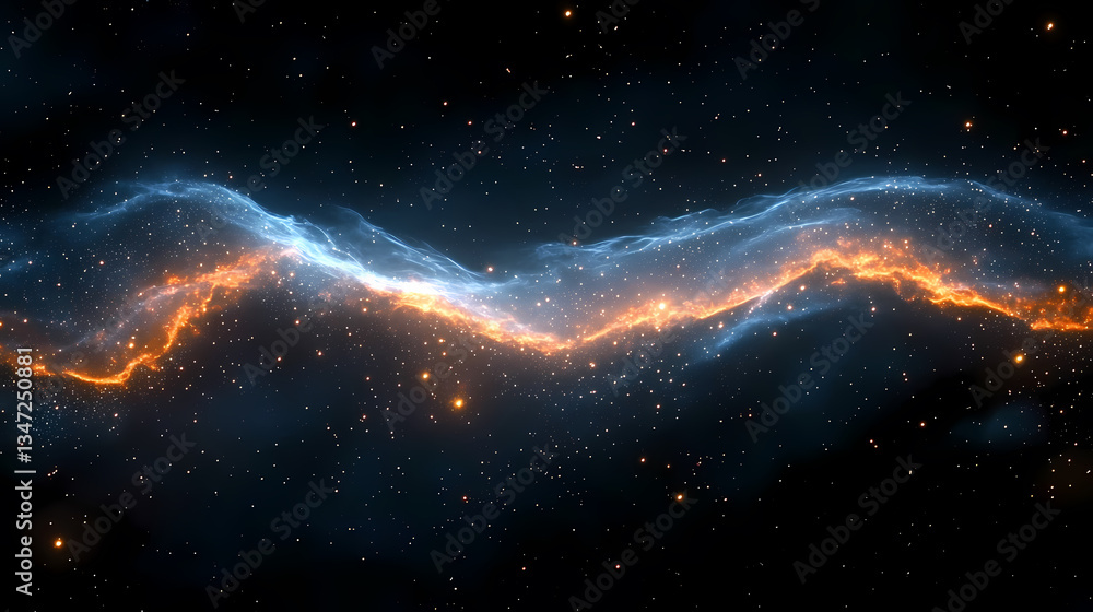 Cosmic Nebula with Stars and Colorful Light