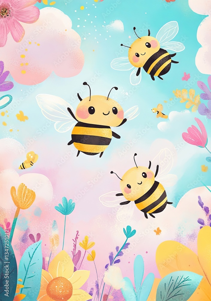bee and flowers bee and flowers