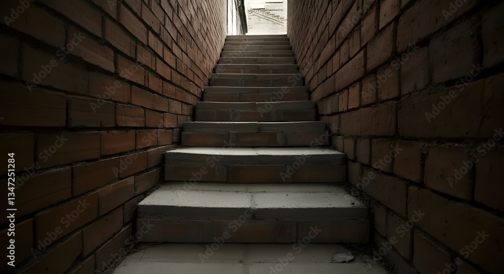Fototapeta premium A staircase made of bricks, symbolizing progress in labor rights.