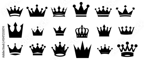 set of black crowns