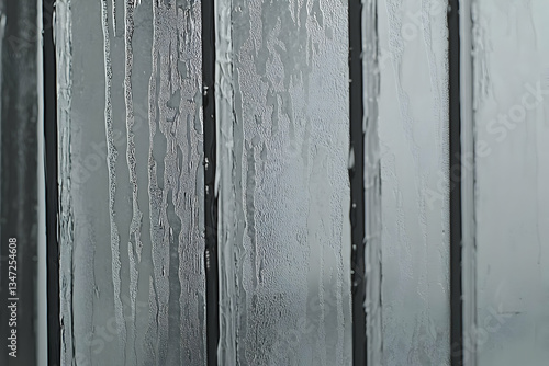 Condensation on frosted window