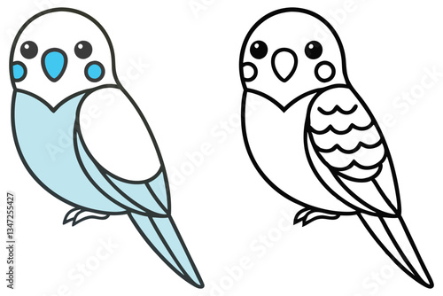 Adorable Budgie Bird Coloring Pages for Kids Easy Drawing Tutorial