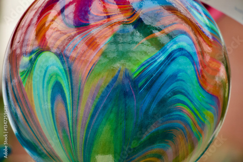 colorful glass orb for garden decor 