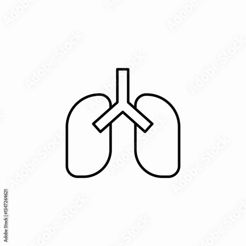 lungs respiratory system icon sign vector