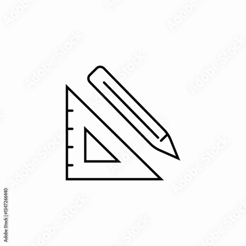 ruler triangle icon sign vector