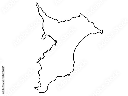 少しゆるい白い千葉県地図 関東 東日本