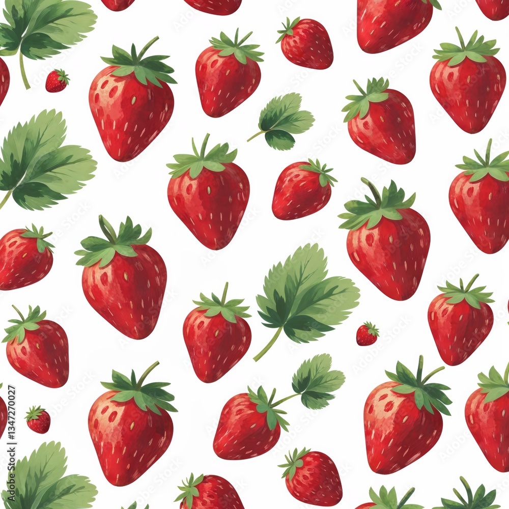 FRESH STRAWBERRY THEMED PATTERN GENERATED WITH GENERATIVE AI FRESH STRAWBERRY THEMED PATTERN GENERATED WITH GENERATIVE AI