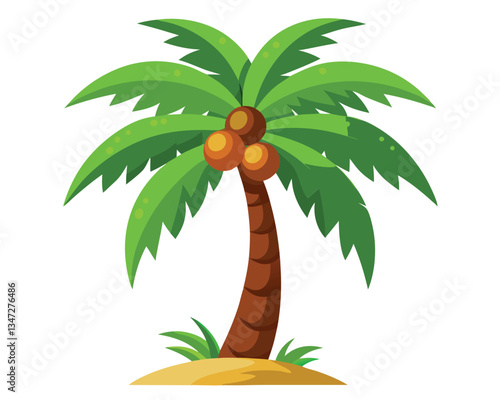 Tropical Palm Tree Illustration. A Lush Escape