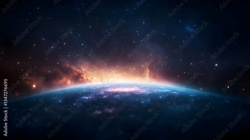 Vast Space Beyond Earth With Glowing Nebulae Vast Space Beyond Earth With Glowing Nebulae