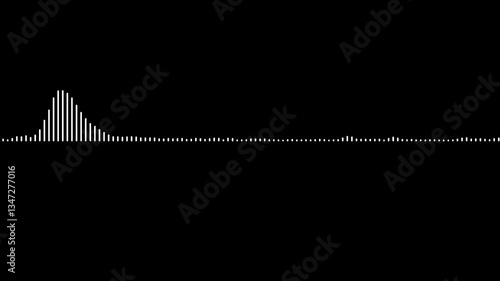 4K Sound Wave ,Simple Audio Waveform Animation ,Audio waveform with glowing dots spectrum audio animation, Wave form Audio isolated on transparent background.