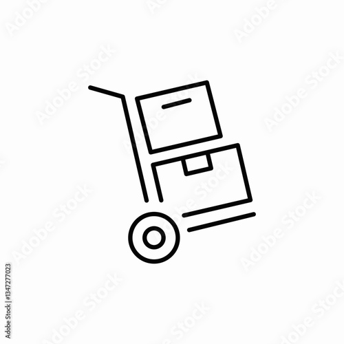 box carrier trolley icon sign vector