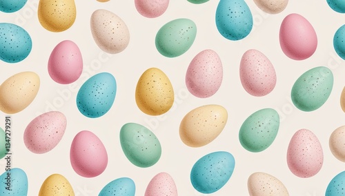 VIBRANT EASTER EGGS PATTERN WITH FLOWERS WALLPAPER