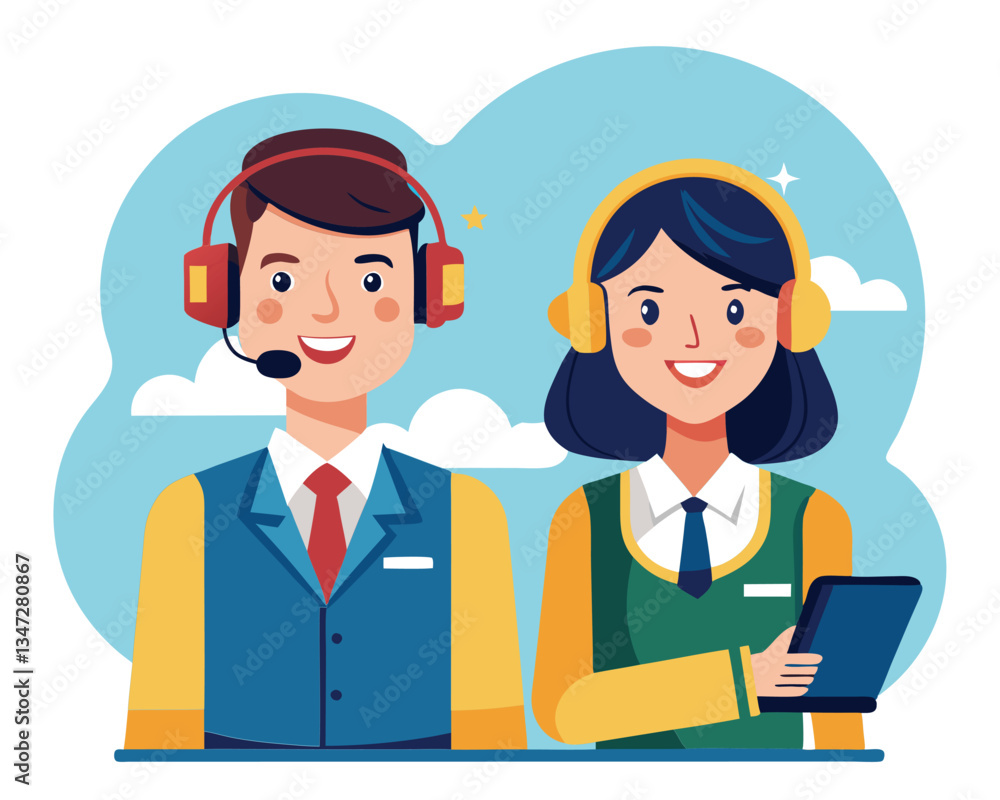 Smiling Customer Service Representatives Ready to Assist Smiling Customer Service Representatives Ready to Assist