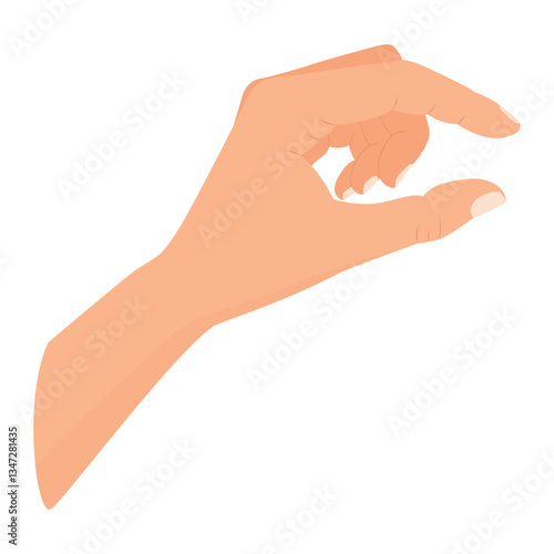 Vector illustration of a hand making a measure gesture. Hand making gesture while showing small amount of something isolated.