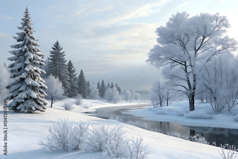 Obraz premium Winter Season Snow Abstract Cold Background Design